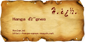 Hanga Ágnes névjegykártya